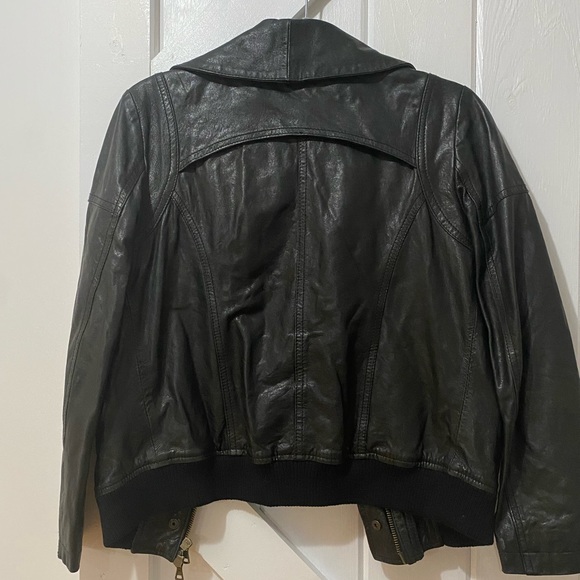 Theory leather aviator jacket black size small - Picture 4 of 5